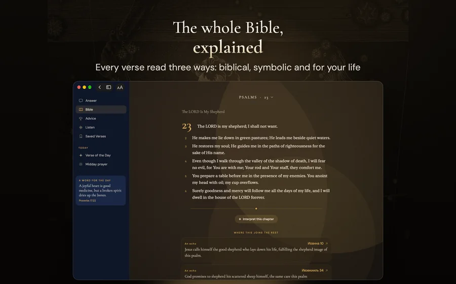 Bible Answer on Mac, screen 2