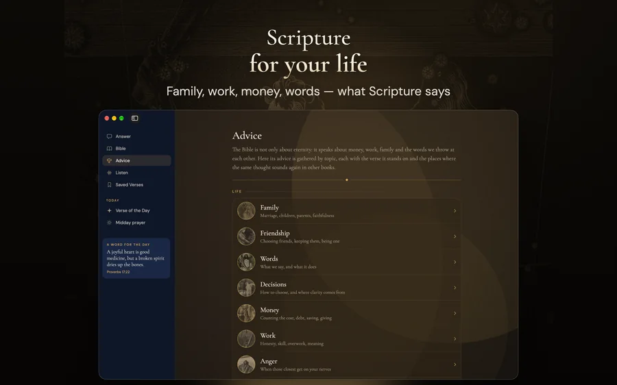 Bible Answer on Mac, screen 3